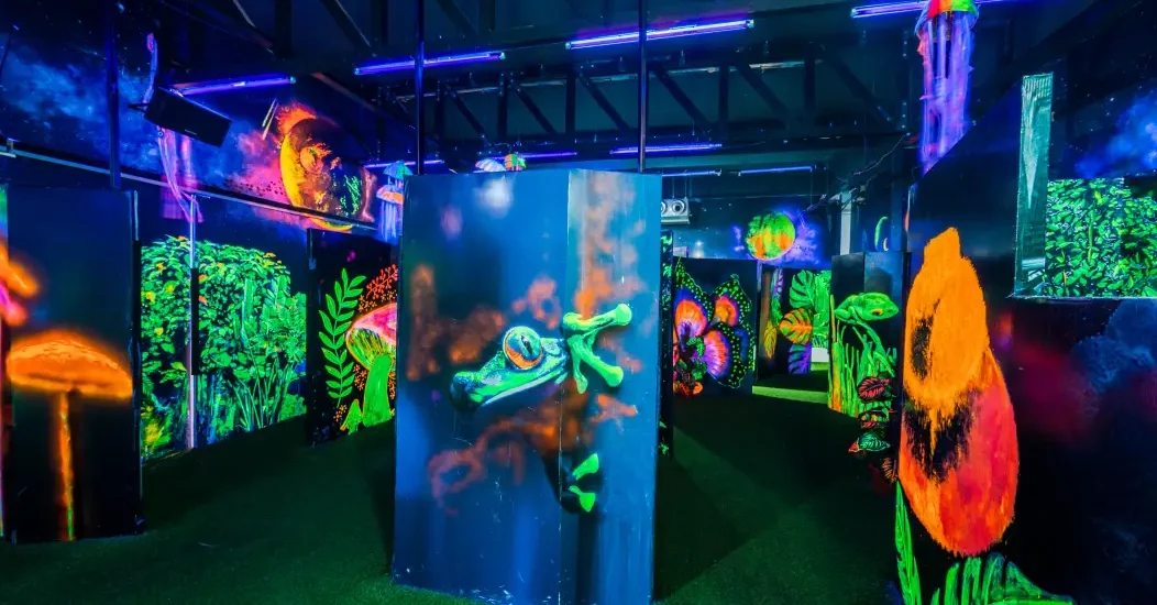 image shown of colourful wall for birthday party venue