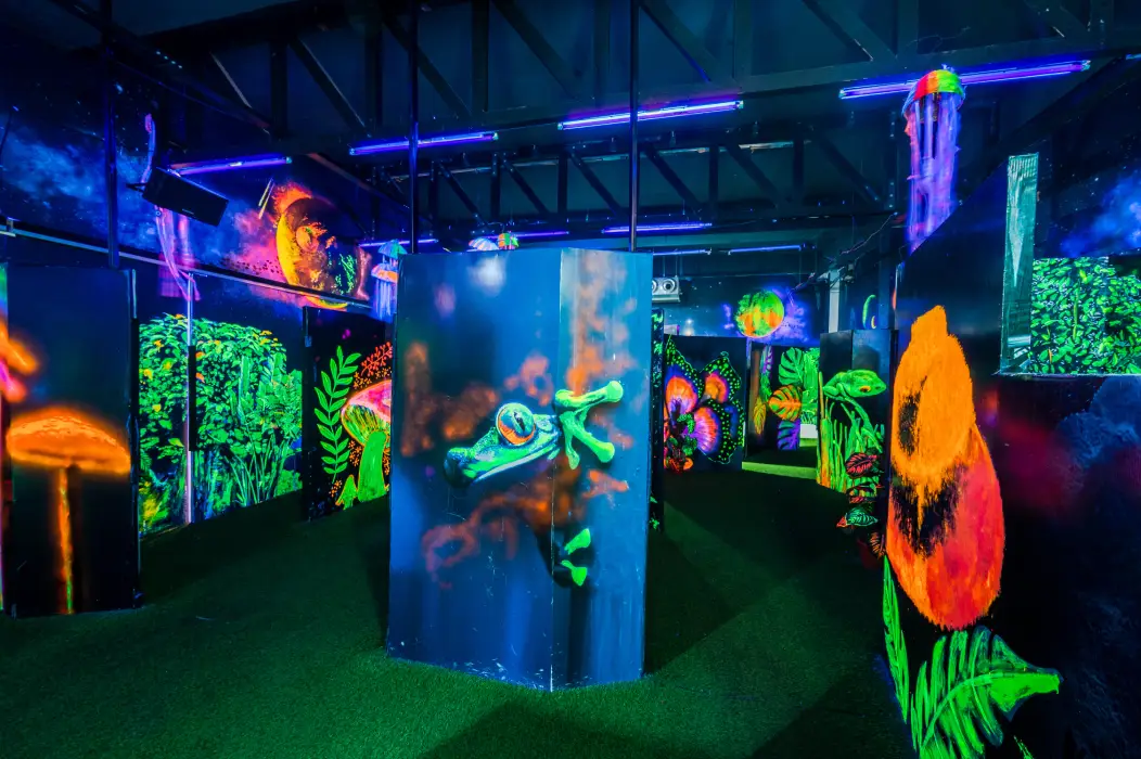 image shown of colourful wall for birthday party venue