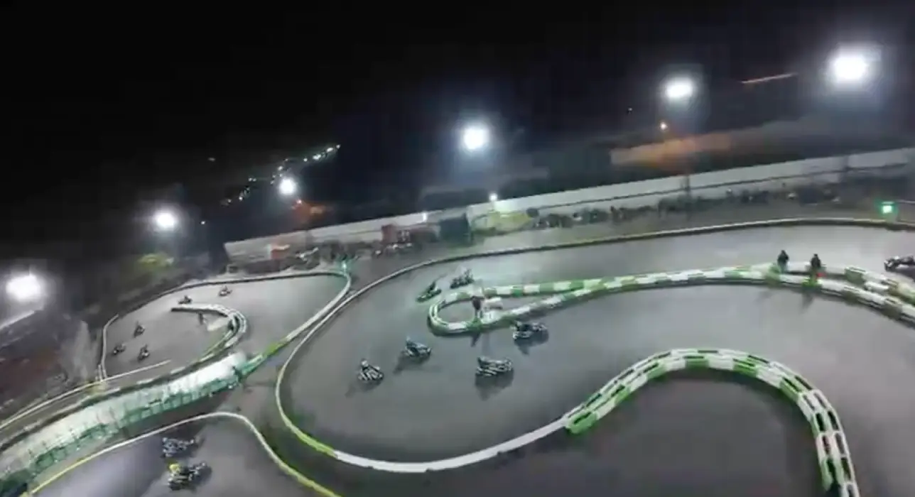 imaghe shown of late night go-karting